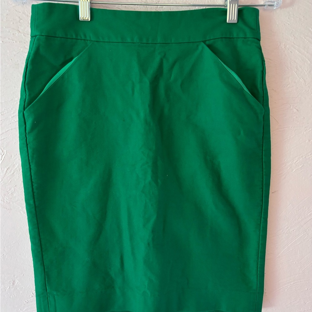 J. Crew Vibrant Green Pencil Skirt
